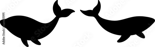 Black Whale set, Set of animals, whale animal collection, Vector of animals, whale animal silhouette, black animal isolated on white background