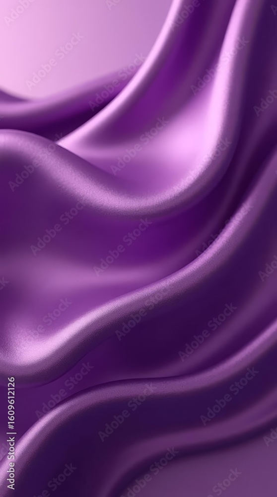 Fototapeta premium Abstract vertical mockup with deep purple textile and soft lighting for high-end presentation