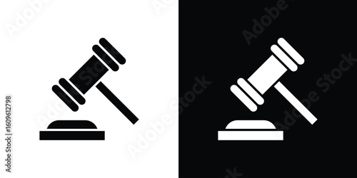 Gavel icon illustrations filled outline style. EPS10