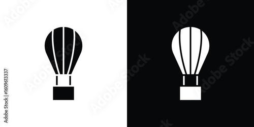 Hot air balloon icon illustrations filled outline style. EPS10