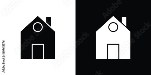 House icon illustrations filled outline style. EPS10