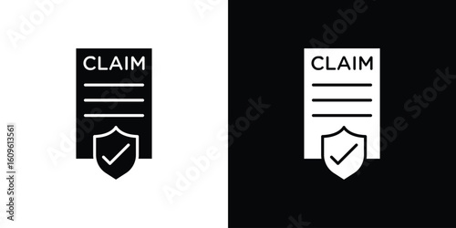 Insurance Claim icon illustrations filled outline style. EPS10