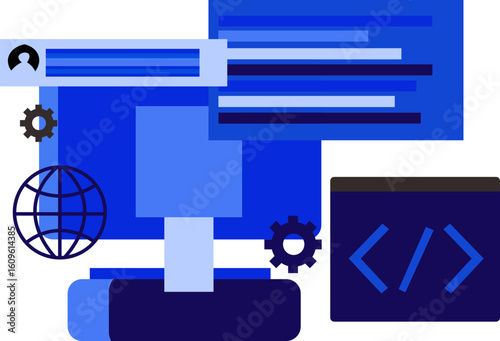 Computer Coding Illustration
