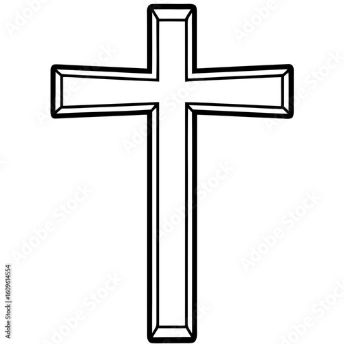 Empty Cross AI vector format, perfect for digital use, religious graphics, and spiritual microstock content.