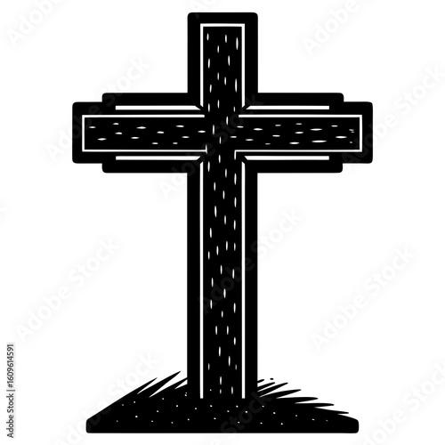 Empty Cross AI vector format, perfect for digital use, religious graphics, and spiritual microstock content.