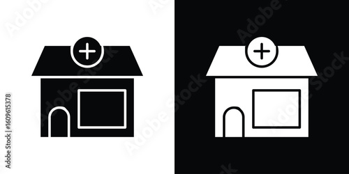 Pharmacy icon illustrations filled outline style. EPS10