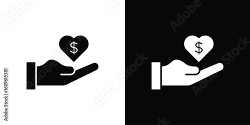 Philanthropy icon illustrations filled outline style. EPS10