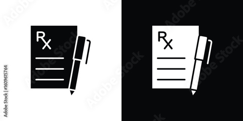 Prescription icon illustrations filled outline style. EPS10