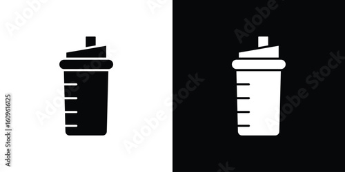 Protein shake icon illustrations filled outline style. EPS10
