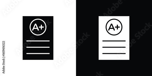 Report card icon illustrations filled outline style. EPS10