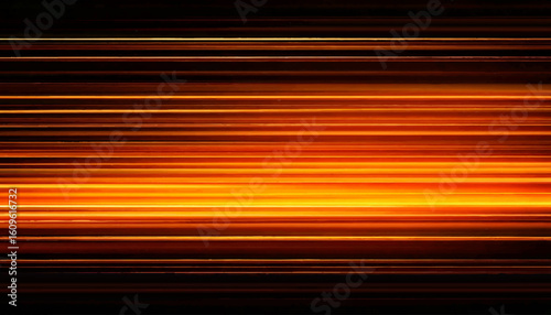Orange car motion trails. Speed light streaks background with blurred fast moving speed light effect. Racing cars dynamic flash effects city road with long exposure night lights on black background