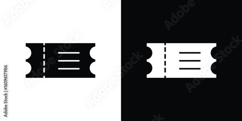 Ticket stub icon illustrations filled outline style. EPS10