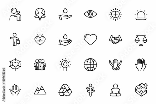 A meaningful bundle featuring iconic representations of ethical and organizational values in elegant one-line artwork. Great for HR manuals, leadership decks, or business websites.