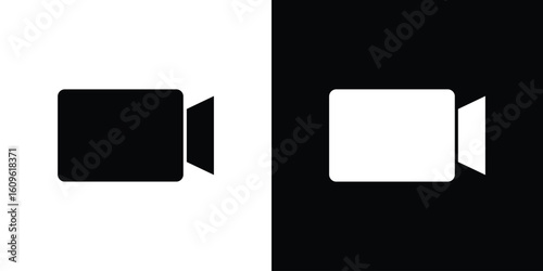 Video call icon illustrations filled outline style. EPS10