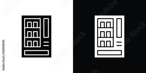 Vending machine icon illustrations filled outline style. EPS10