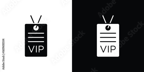 VIP pass icon illustrations filled outline style. EPS10