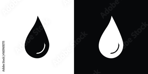 Water drop shape icon illustrations filled outline style. EPS10