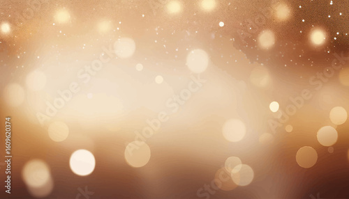 Elegant beige bokeh abstract background. Delicate blurred wallpaper texture. Template with defocused bokeh lights and copy space for business website design. Banner social media advertising.