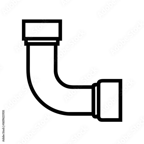 Pictogram Icon of Pipe for Plumbing, Construction, and Industrial Use


