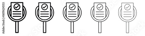 Audit icon. Thin line icons collection for web ui.