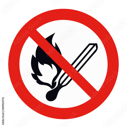 No Smoking or Naked Lights vector icon