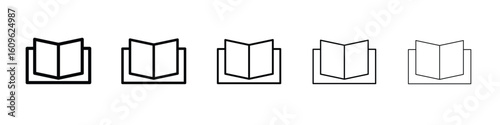 Book icon. Thin line icons collection for web ui.