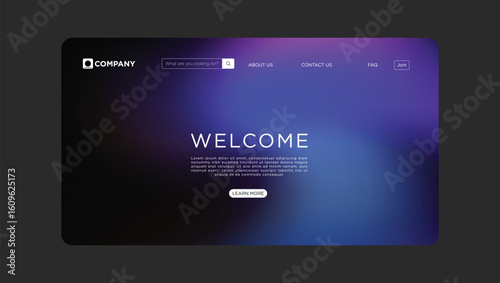 Obraz na plátně Website homepage template with modern design and welcome message for business su