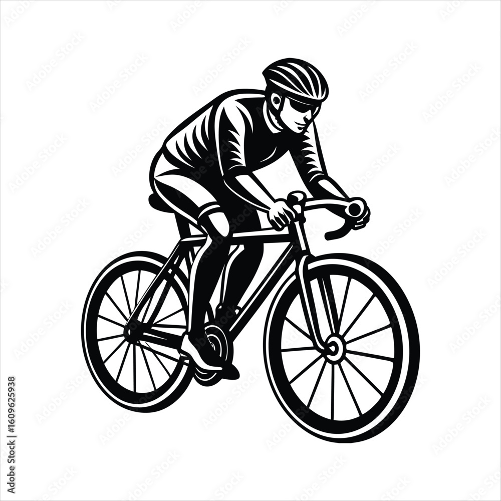 Naklejka premium Bike Riding Pose Silhouette Vector Design