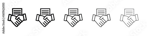 Contract icon. Thin line icons collection for web ui.