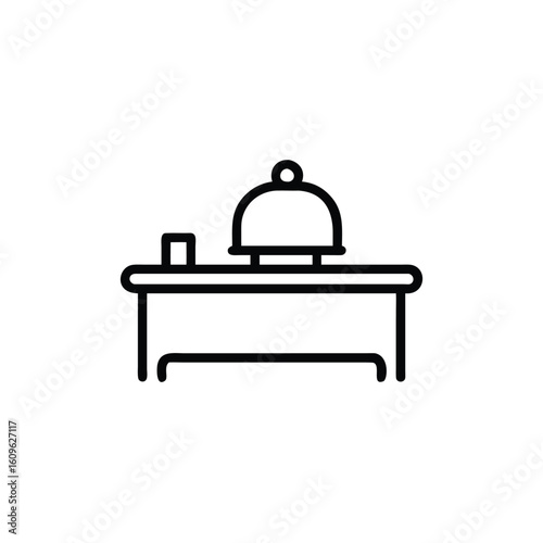Outline icon a call bell on a desk service reception