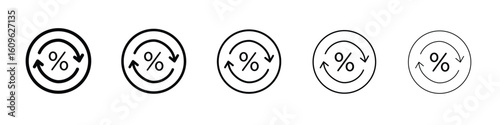 Exchange rate icon. Thin line icons collection for web ui.