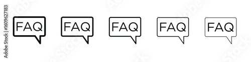 FAQ icon. Thin line icons collection for web ui.