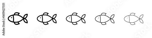 Fish icon. Thin line icons collection for web ui.
