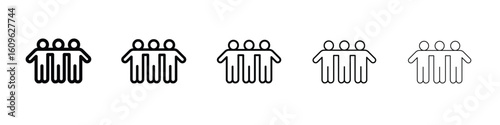 Friends icon. Thin line icons collection for web ui.