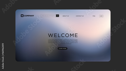 Welcome website template with soft gradient background for modern business landing page design