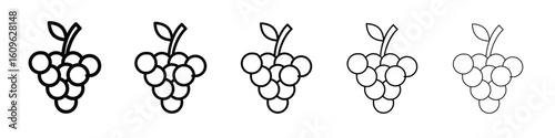 Grapes icon. Thin line icons collection for web ui.