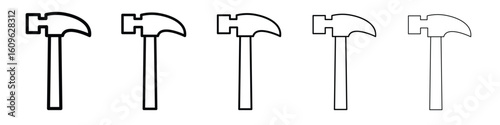Hammer icon. Thin line icons collection for web ui.