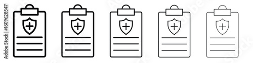 Health insurance icon. Thin line icons collection for web ui.