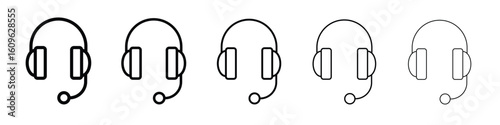Headset icon. Thin line icons collection for web ui.