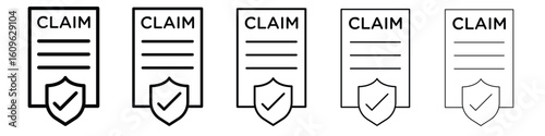 Insurance Claim icon. Thin line icons collection for web ui.