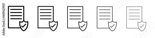 Insurance policy icon. Thin line icons collection for web ui.