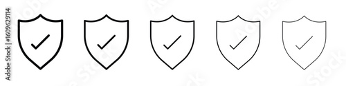 Insured icon. Thin line icons collection for web ui.