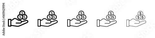 Investment icon. Thin line icons collection for web ui.