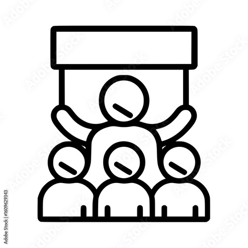 Person presenting information to an audience of four attendees  