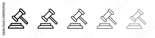 Law icon. Thin line icons collection for web ui.