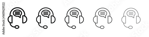 Live chat icon. Thin line icons collection for web ui.