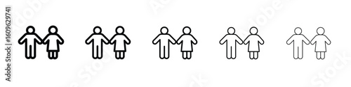 Man and woman icon. Thin line icons collection for web ui.