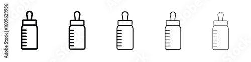 Milk bottle icon. Thin line icons collection for web ui.