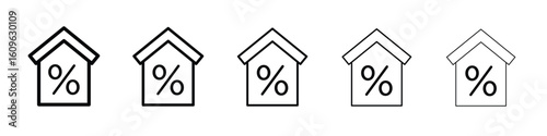 Mortgage icon. Thin line icons collection for web ui.