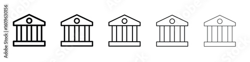 Museum icon. Thin line icons collection for web ui.
